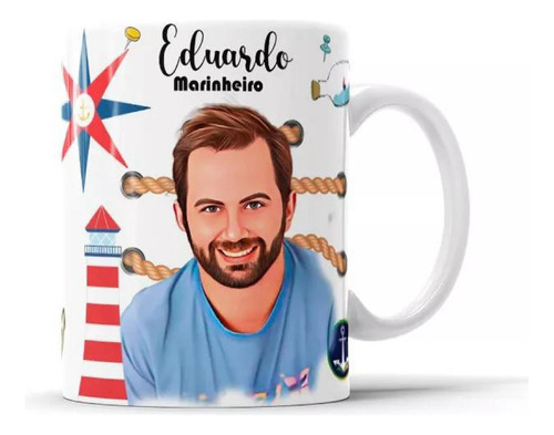 Caneca Caricatura Personalizada Profissão Marinheiro 325 Ml