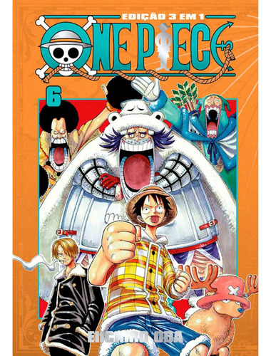 One Piece 3 em 1 - 06, de Oda, Eiichiro., vol. 6. Editora Panini Brasil LTDA, capa mole, edição 3 em 1 em português, 2022