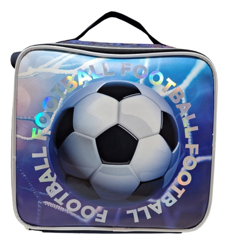 Lunchera Infantil Escolar Termica 8,5 PuLG Futbol Zz011 Color Azul