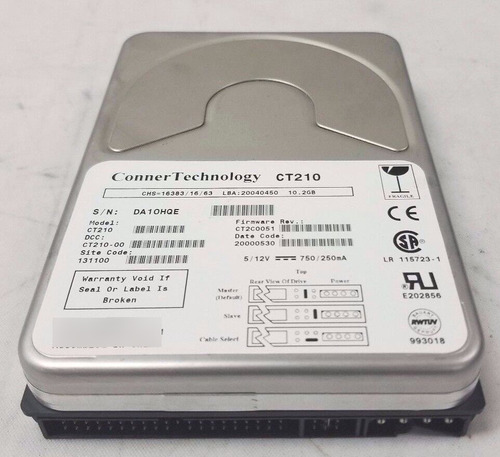 Conner Technology 10.2gb Ide 3.5 Hard Drive 5400rpm 1311 Ttq