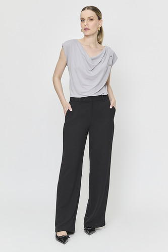 Polera Lisa Drapeada Gris Ash 14207224010113