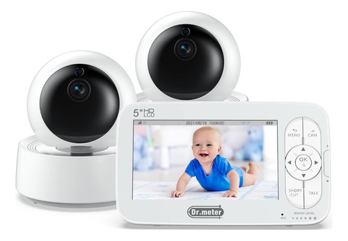Dr. Meter Monitor De Bebe 5 Pulgadas Con 2 Cámaras Hd (Reacondicionado)