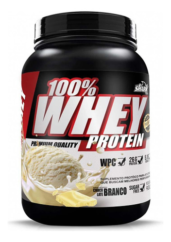 100% Whey Protein Shark Pro 900g Massa Chocolate Branco