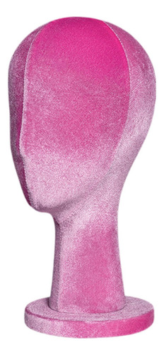 Cabeça Feminina Manquin Chapéu Peruca Rosa Vermelha