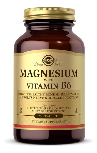 Solgar Magnesium With Vitamin B6, 250 Tablets - Promote H...