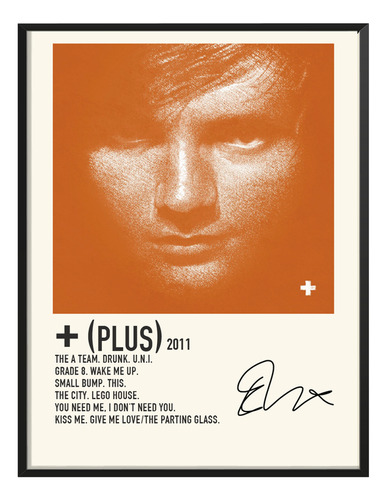 Poster Ed Sheeran Album Music Tracklist Exitos Plus 45x30