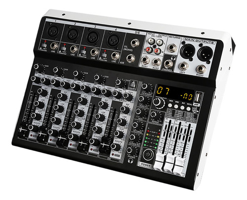 Mezclador De Audio De 6 Canales Mini Para Grabación De