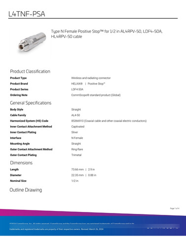 Conector Andrew L4tnf-psa