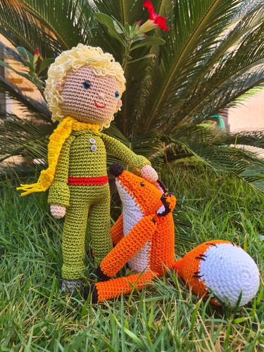 Boneco Pequeno Príncipe E Raposa Infantil Amigurumi Crochê