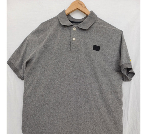 Polera Cat Polo Casual Hombre, Con Logo, Color Gris, Talla 2