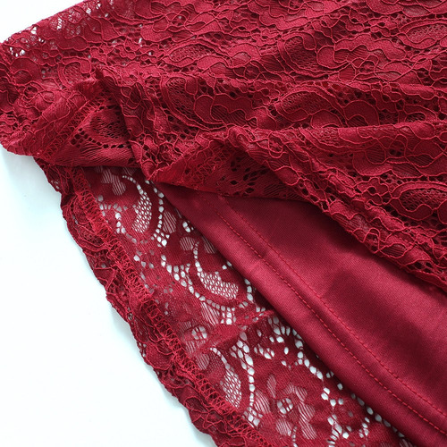 Vestido Mujer Elegante Encaje Cuello En V Off Shoulder