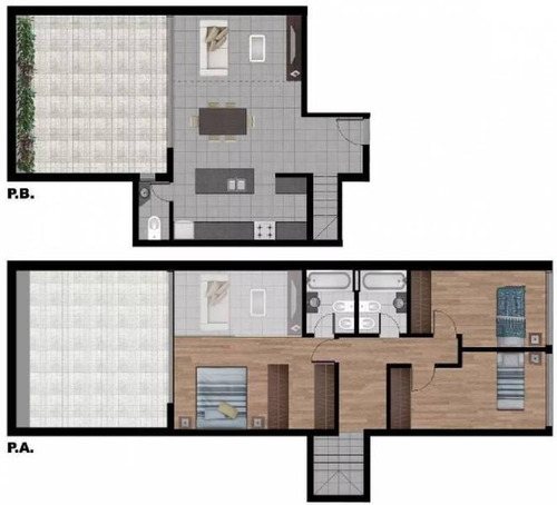 Imagen 15 de 15 de Departamento De 3 Dormitorios Dúplex Con Patio En Pichincha