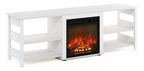 Furinno Soporte Clásico De Tv De 70 Pulgadas Con Chimenea