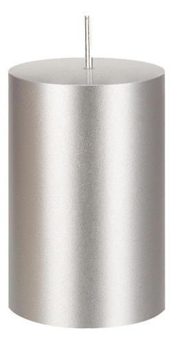 Mega Velas 1 Vela Redonda Plateada Sin Perfume, Velas De Cer