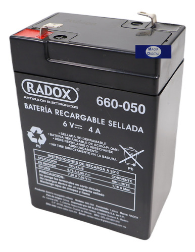 Bateria Recargable Sellada Radox 660-066 12volts 2.6amperes