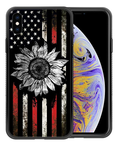 Funda Zhegailian Para iPhone XS Max-bandera Girasol Retro