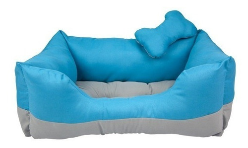 Cama Para Perros Ideal Para Razas Medianas Azul C/gris
