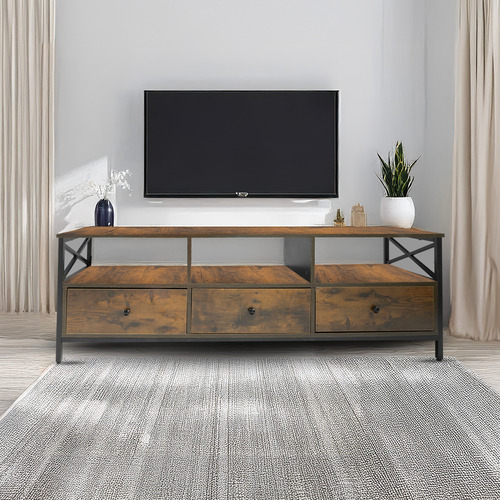 Mesa De Tv Para 65 Elegante Moderno Práctico Bossa Dorian Color Marrón