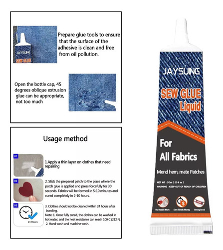 Parche De Costura Con Pegamento De Tela Impermeable Lavable