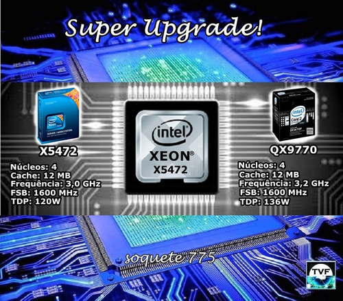 Processador +bios Quad Core Intel Xeon X5472 = Qx9770 Lga775
