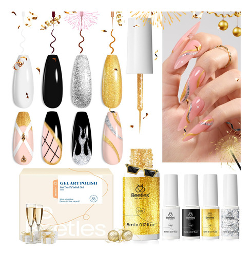 Juego De 4 Esmaltes De Gel Para Arte De Uñas Colores Neutro