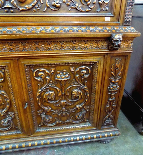 Antiguo Mueble Bar Tallado, Roble (Usado)