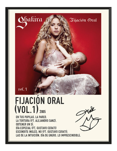 Poster Shakira Album Music Tracklist Fijacion Oral 1 80x60