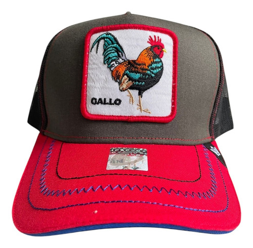 Gorra Parche Animal Bordada Rojo Único