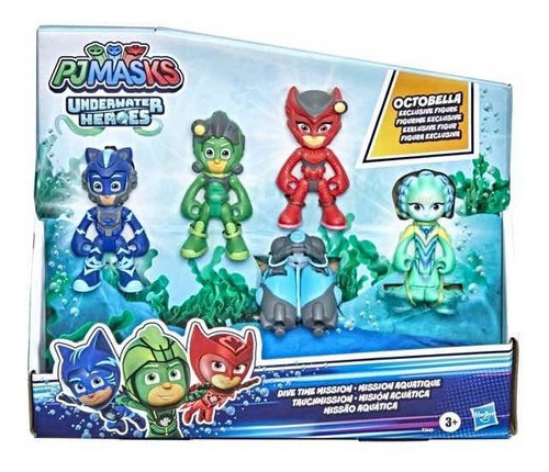 Pj Masks Play Set Figuras Héroes Bajo El Mar X 4 Pzas Hasbro