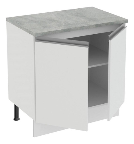 Gabinete Bajo Bufetera Madesa Glamy 80cm Con Encimera Bb Color Blanco