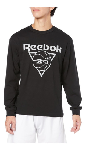 Playera Manga Larga Reebok Hombre Basquetbol Seasonal Negro