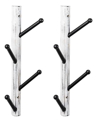 Ganchos De Pared De Madera Y Metal Para Abrigos Juego De 2