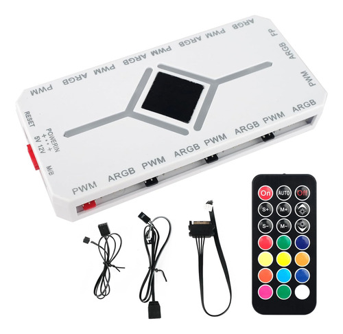 Conector Ventilador Rgb Pwm, 1-9 Puertos, Control Remoto Y S
