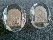 Comprar Pisapapeles Cristal Virgen Con El Niño Metal Cristalería