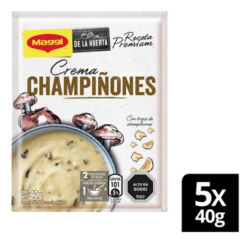 Pack 5 Crema Maggi De La Huerta Champiñones 40g