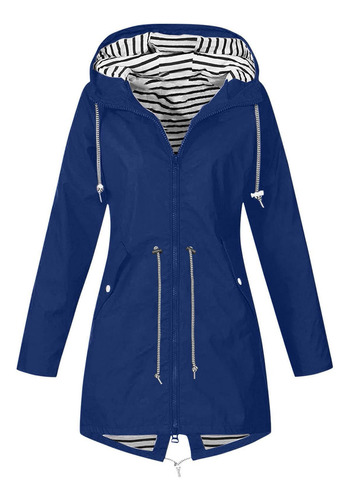 Chubasquero Largo Con Capucha Y Talla Grande Para Mujer, For