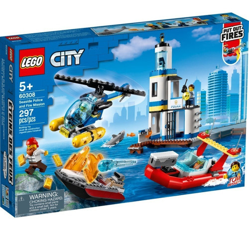 Lego City Policías Y Bomberos, Mision En La Costa 60308 Cantidad De Piezas 297