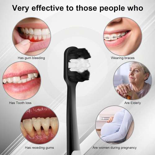 Cepillo De Dientes De Viaje Prasburr Suave X2 Negro Y Blanco