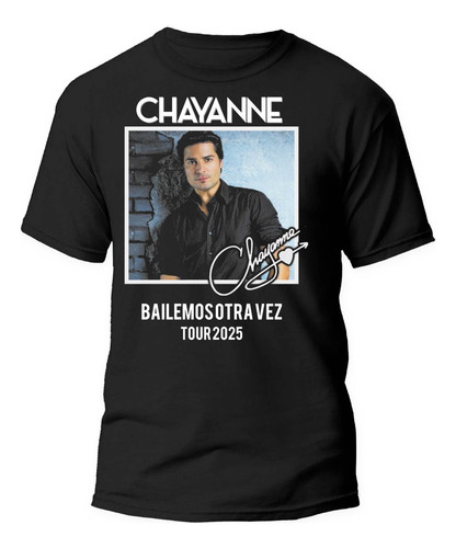 Playera Negra Estampado Chayanne 100% Algodón 02