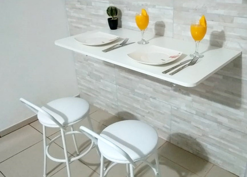 Mesa De Parede Dobrável-100cx50l  Mdf Prateleiras P/cozinha