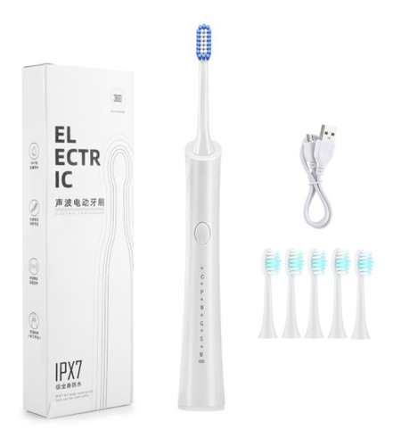 Cepillo Dental Eléctrico Base + Cable Usb + Tres Repuestos