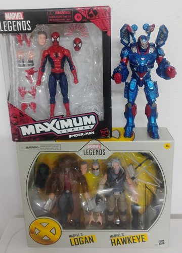 Lote Maximum Spiderman Iron Patriot Y 2 Pack Logan Legends (Usado)
