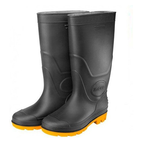 Botas De Lluvia Negra Talla 41 Material Virgen Pvc 37cm Alto