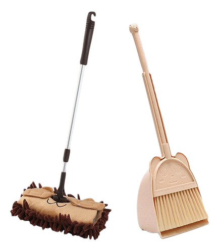 Mop House Cleaning Gifts Juego De Recogedor De Escoba Beige