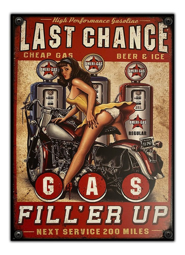 #953 - Cuadro Decorativo - Moto Retro Poster Garage No Chapa