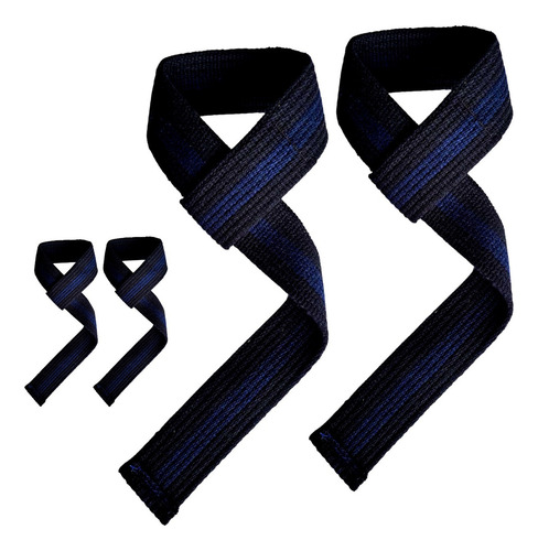 2 Straps Academia Profissional 100% Algodão mais Resultado Fortwazz ZZ50/2 Cor Tala Strap Preto/azul