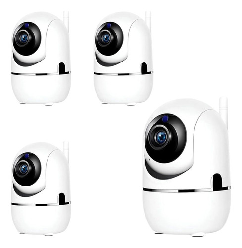 Kit 4 Cãmera De Segurança Eletronica 360º Para Crianças Bebê Cor Branco