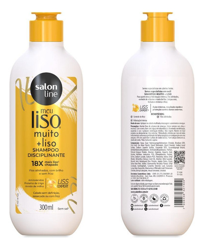 Shampoo 300ml + Condicionador 200ml Muito + Liso, Salon Line