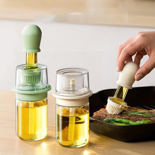 Botella De Aceite Con Cepillo De Silicona 2 En 1 180ml Para