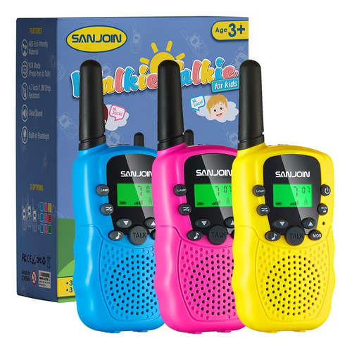 Walkie Talkies 3 Radios Amarillo Niños Regalo Navidad
